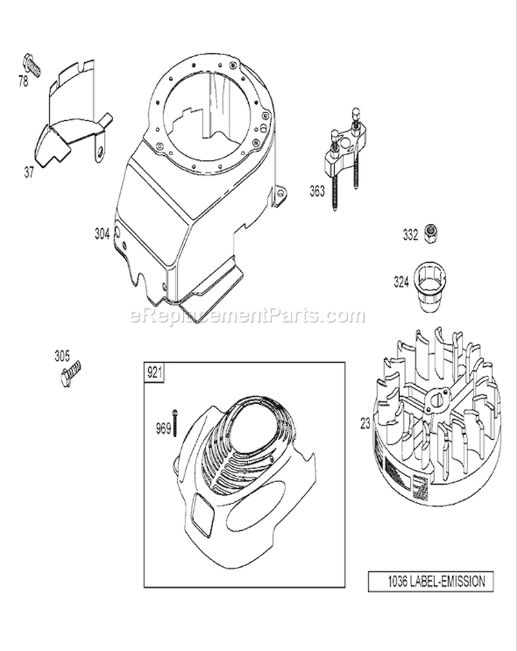 Blower Housing Assembly Diagram and Parts List for 250000001-250999999 - 2005 Toro Lawn Mower
