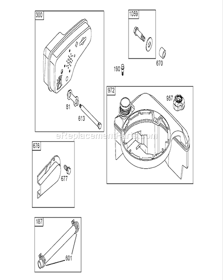 Muffler and Fuel Tank Diagram and Parts List for 250000001-250999999 - 2005 Toro Lawn Mower