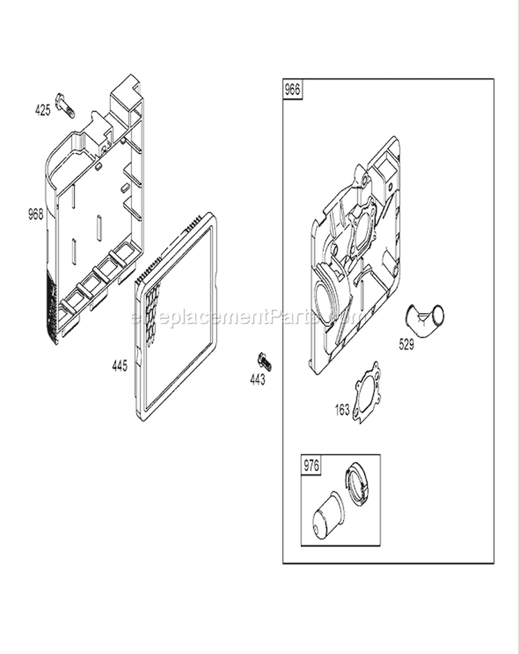 Air Cleaner Assembly Diagram and Parts List for 260000001-260999999 - 2006 Toro Lawn Mower