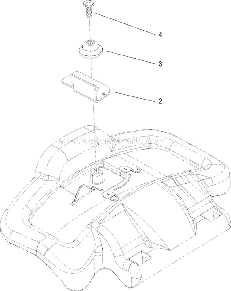 Discharge Door Assembly Diagram and Parts List for 280000001-280999999 - 2008 Toro Lawn Mower