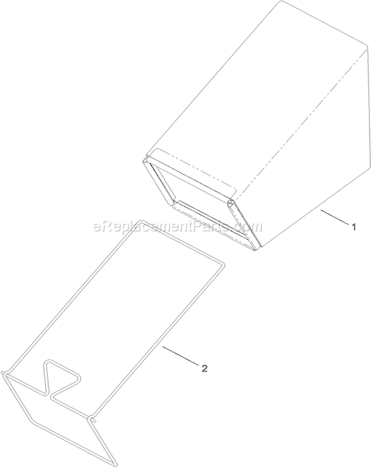 Bag Assembly Diagram and Parts List for 310000001-310004268 - 2010 Toro Lawn Mower