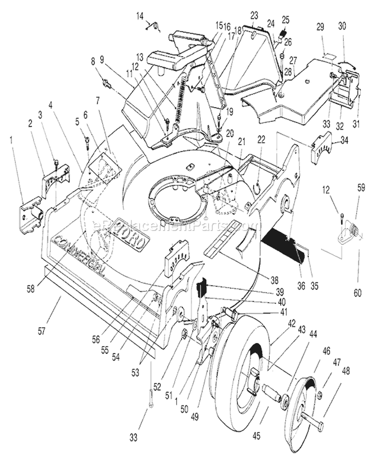 Page J Diagram and Parts List for 7900001-7999999 - 1997 Toro Lawn Mower