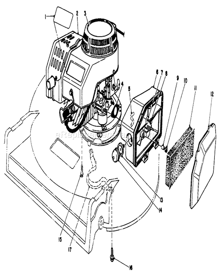 Engine Assembly Diagram and Parts List for 3900001-3900964 - 1993 Toro Lawn Mower
