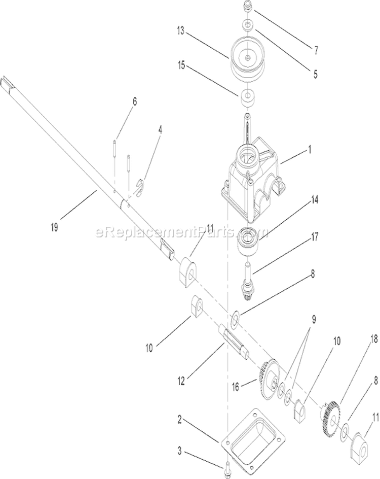 Gearcase Assembly Diagram and Parts List for 270000001-270999999 - 2007 Toro