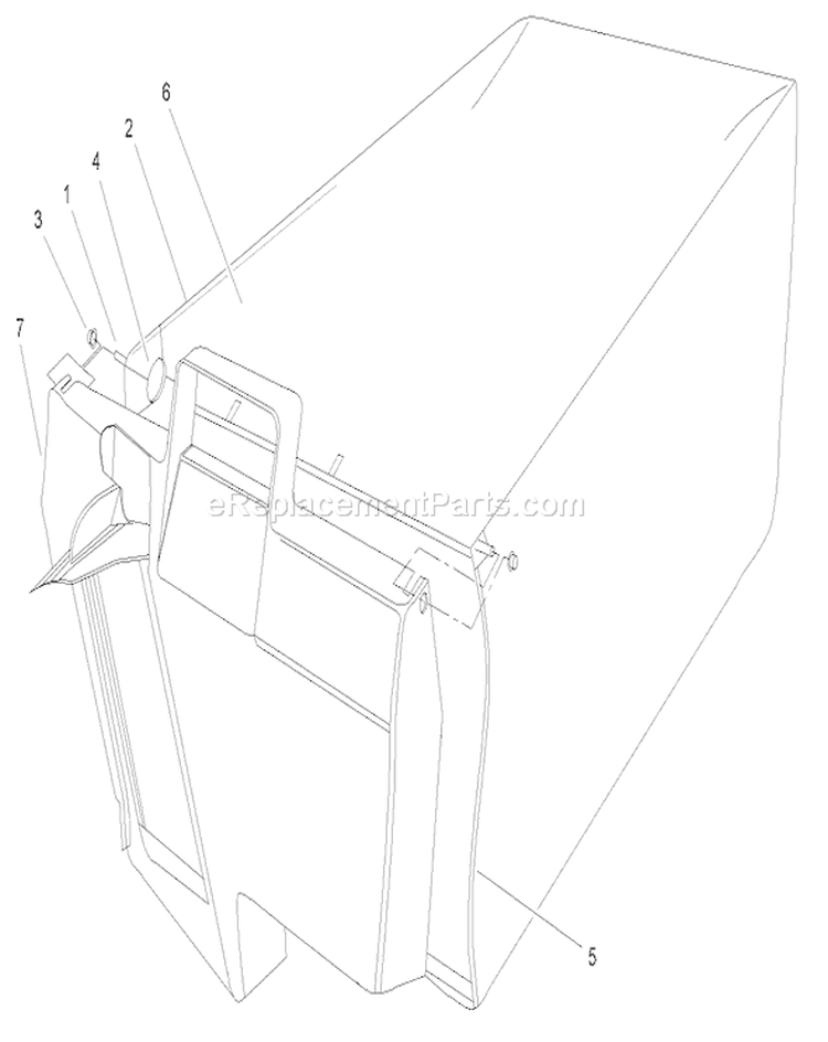 Grass Bag Assembly No. 106-0975 Diagram and Parts List for 250000001-250999999 - 2005 Toro Lawn Mower