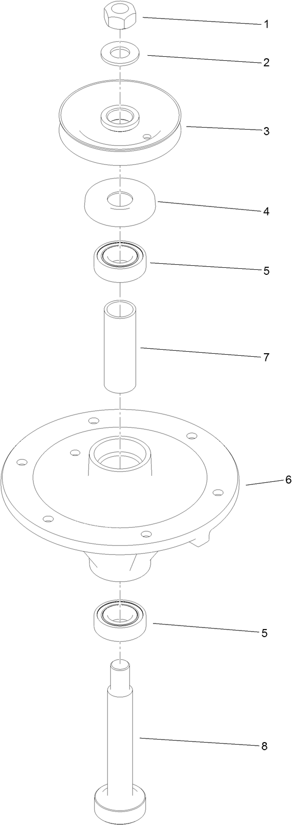 Spindle Assembly 3 Diagram and Parts List for 404330000-404599999 Toro Lawn Mower