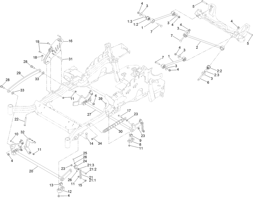 Deck Lift Assembly Diagram and Parts List for 403247209-404319999 Toro Lawn Mower