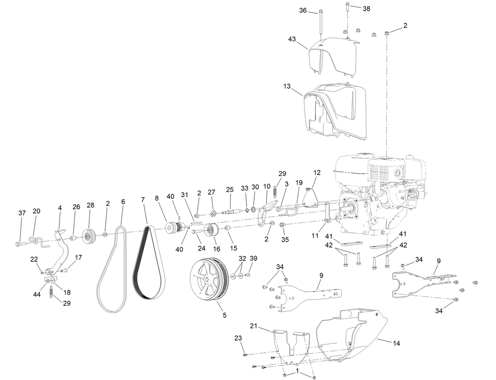Engine Assembly Diagram and Parts List for 322000001 - 322999999 Toro Tiller