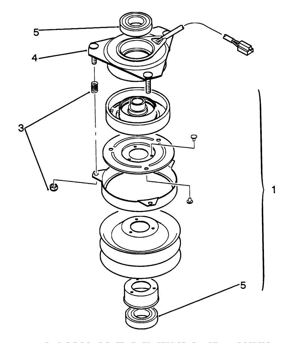 Clutch Assembly 92-1686 Diagram and Parts List for 3900001 - 3999999 Toro Lawn Tractor