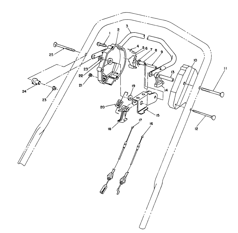 Traction Control Assembly Diagram and Parts List for 0003101 - 0999999 Toro Lawn Mower
