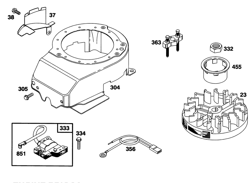 Engine Briggs & Stratton Model 128802-0615-01 Diagram and Parts List for 6900001 - 6999999 Toro Lawn Mower