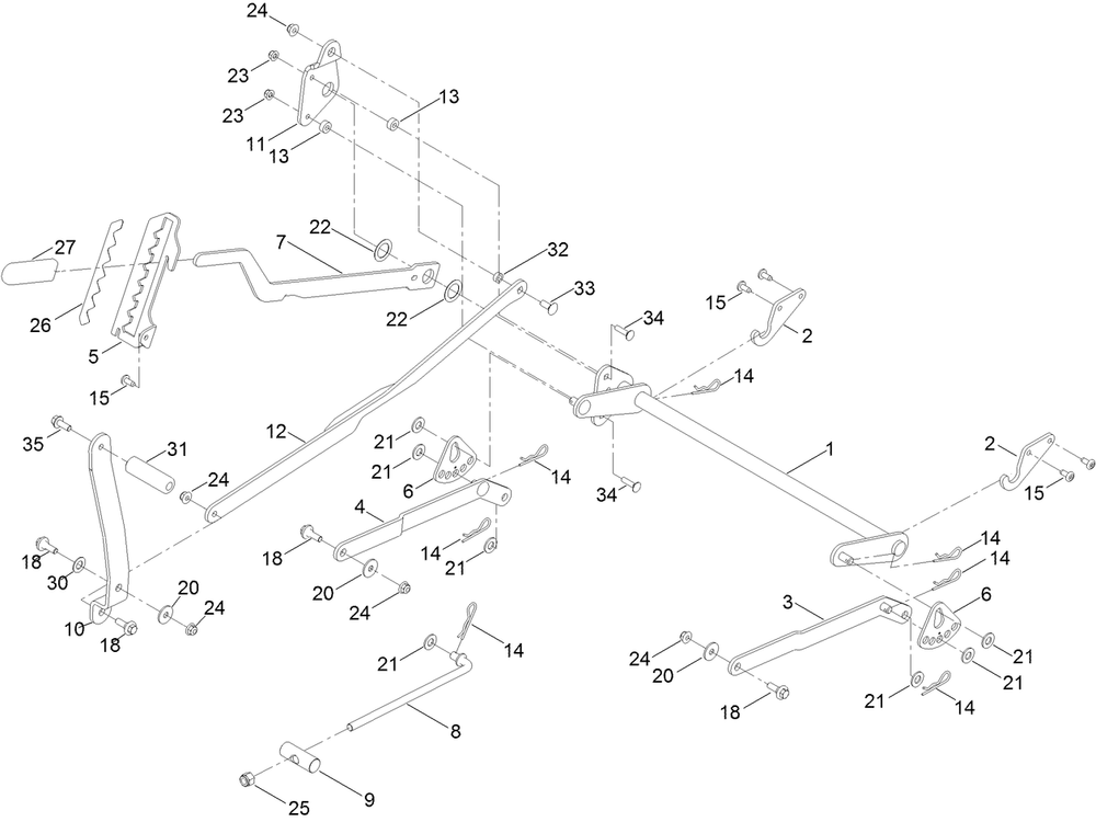 Deck Lift Assembly Diagram and Parts List for 411000000 - 411487597 Toro Lawn Tractor