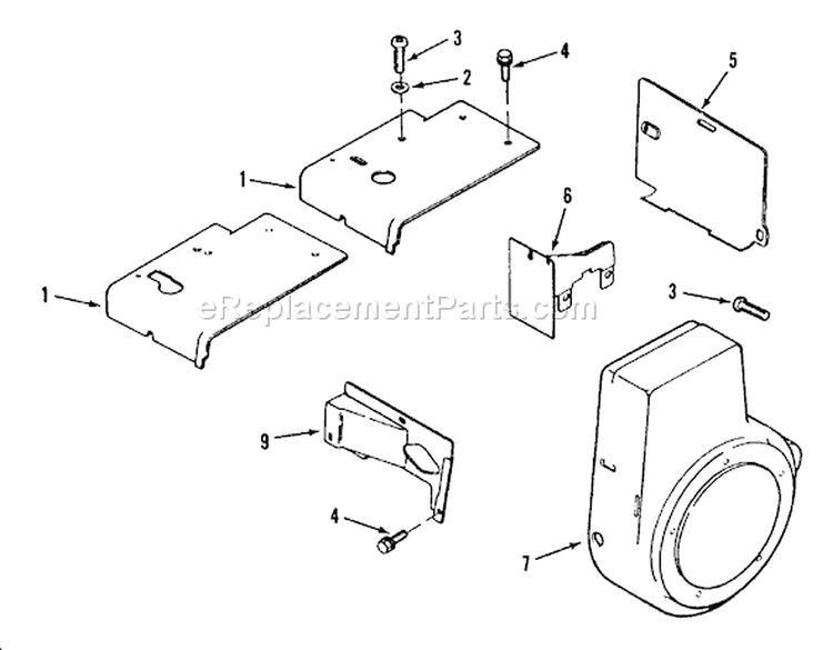 Kohler Baffles & Shrouds Diagram and Parts List for 1989 Toro Lawn Tractor