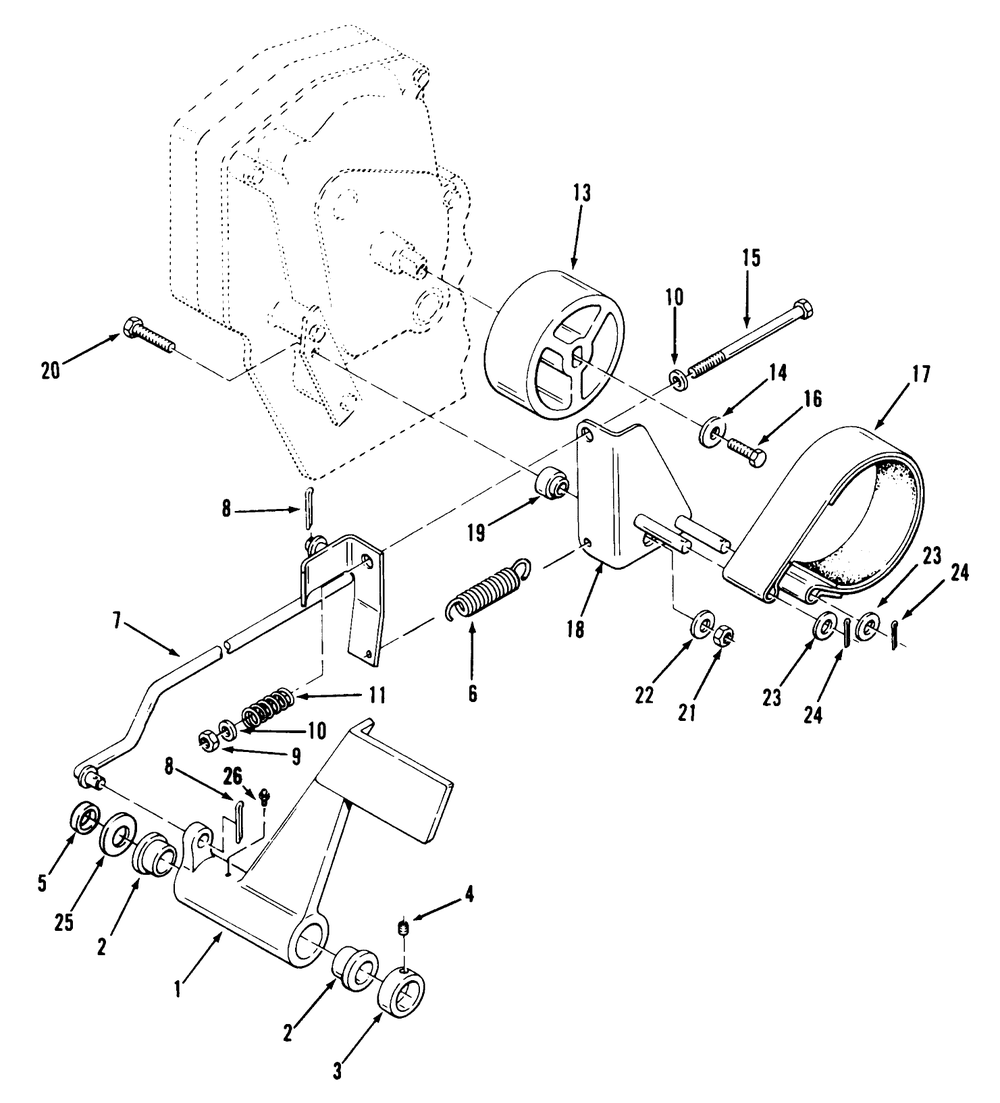 Clutch, Brake And Speed Control Linkage Diagram and Parts List for 3900001 - 3999999 Toro Lawn Tractor