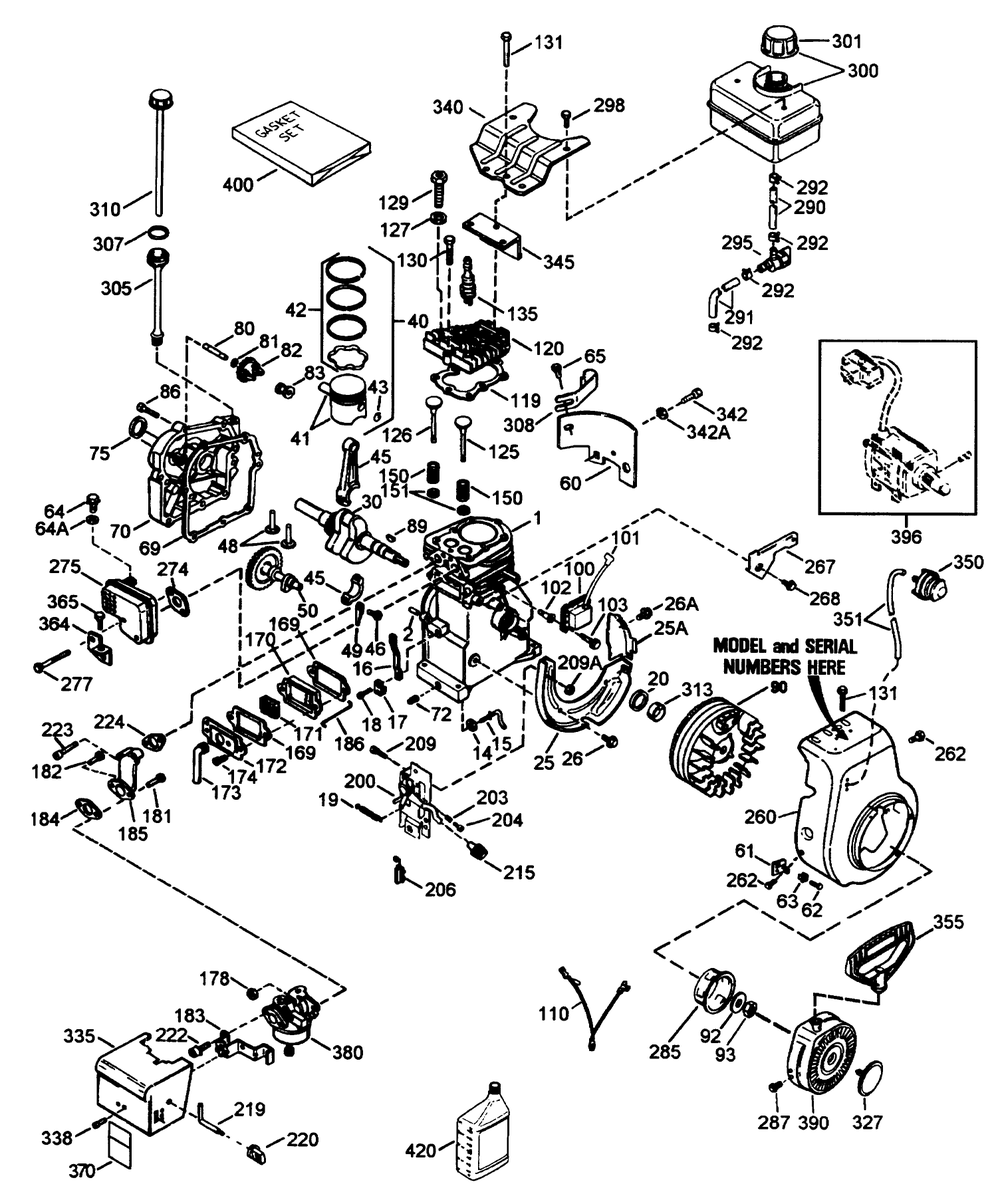 Engine Tecumseh Model Hssk50-67259p Diagram and Parts List for 6900001 - 6999999 Toro Snow Blower