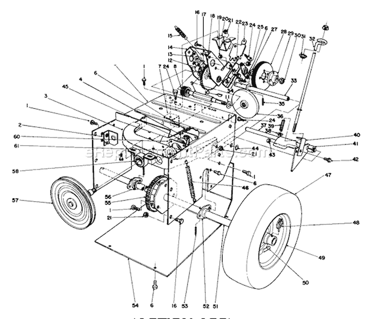 Traction Assembly Diagram and Parts List for 2000001-2999999 - 1992 Toro Snow Blower