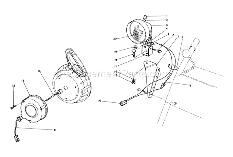 Light Kit Diagram and Parts List for 6000001-6999999 - 1986 Toro Snow Blower