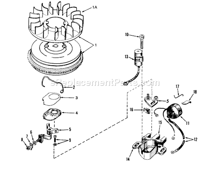 Magneto Diagram and Parts List for 0000001-0999999 - 1980 Toro