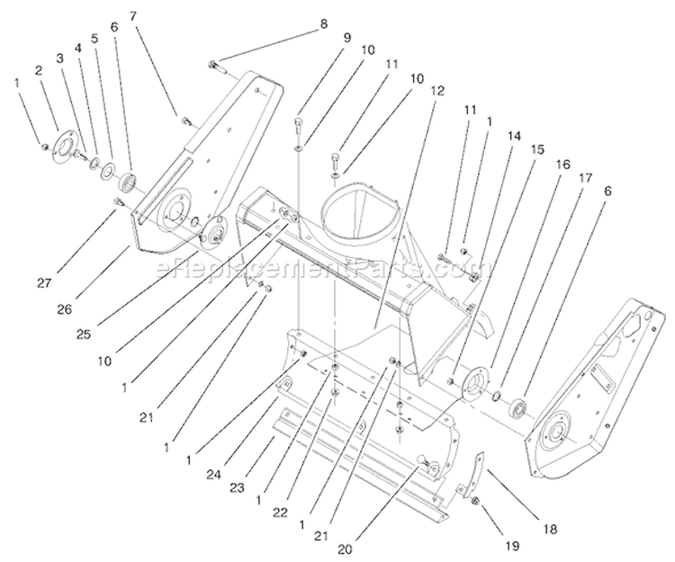 Page H Diagram and Parts List for 000000001-000999999 - 2000 Toro Snow Blower