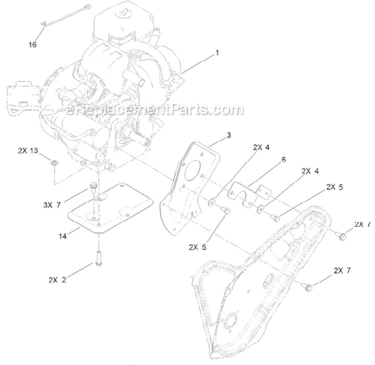Engine Diagram and Parts List for 313000001-313999999 - 2013 Toro Snow Blower