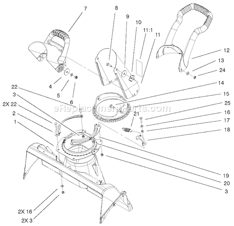 Page A Diagram and Parts List for 210000001-210999999 - 2001 Toro Snow Blower