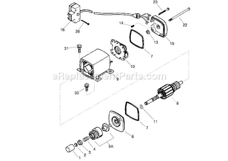 Electric Starter Assembly No. 33329D Diagram and Parts List for 270000001-270999999 - 2007 Toro