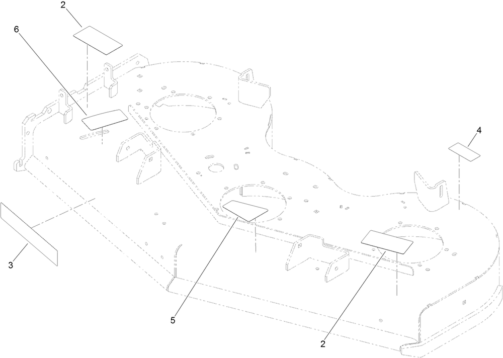 Deck Decal Assembly Diagram and Parts List for 411800000-999999999 Toro Lawn Mower