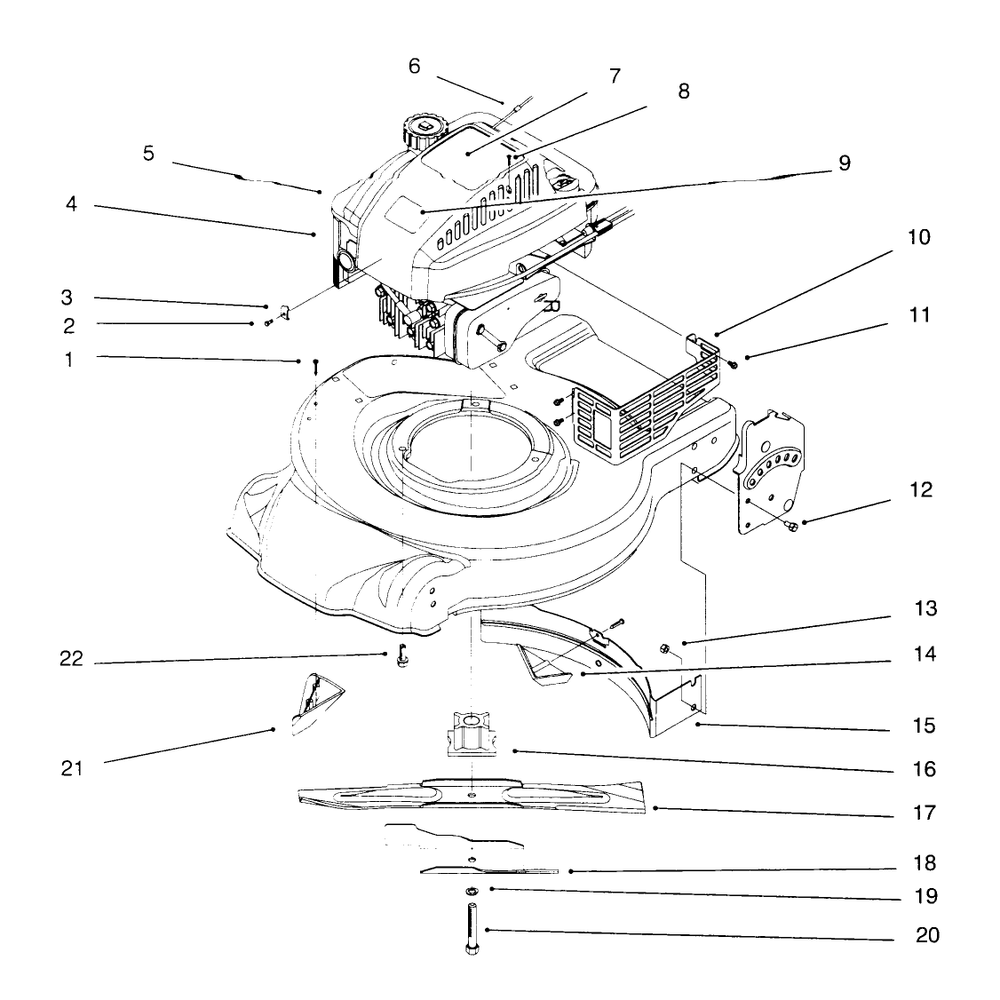 Engine Assembly Diagram and Parts List for 6900001 - 6999999 Toro Lawn Mower