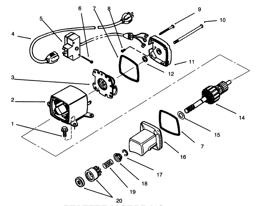 Starter Motor No. 33290 Diagram and Parts List for 6900001 - 6999999 Toro Snow Blower