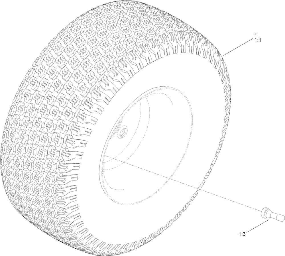 Rear Tire Assembly Diagram and Parts List for 413000000 - 999999999 Toro Lawn Tractor