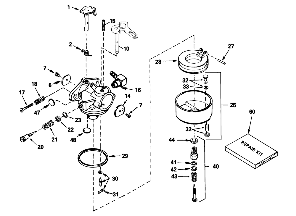 Carburetor No. 632107a Diagram and Parts List for 3900001 - 3999999 Toro Snow Blower