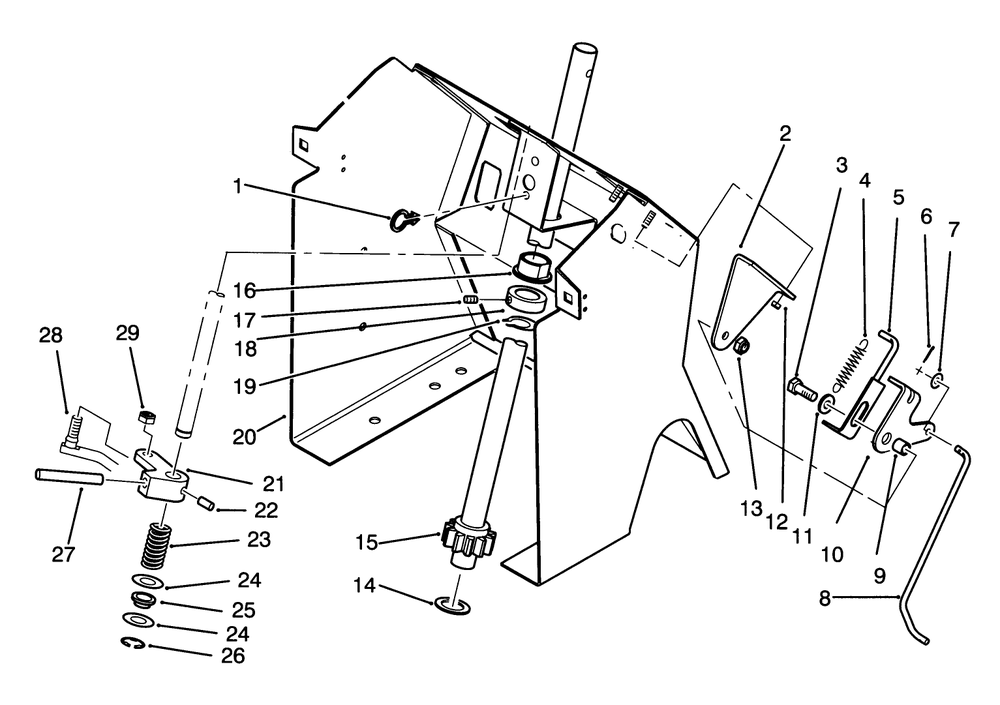 Steering Shaft And Indicator Assembly Diagram and Parts List for 3900001 - 3999999 Toro Lawn Tractor
