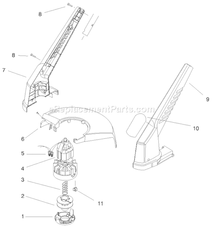 Page B Diagram and Parts List for 51301 210000001-2109999992001 Toro Trimmer
