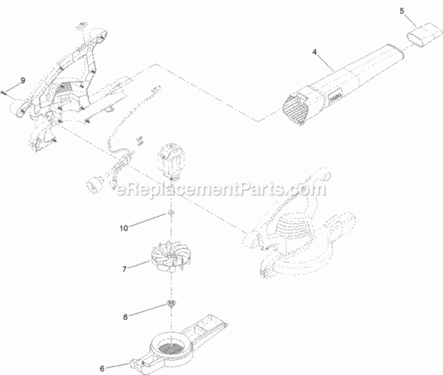 Impeller_And_Tube_Assembly Diagram and Parts List for 315000001 - 315999999 Toro Leaf Blower / Vacuum