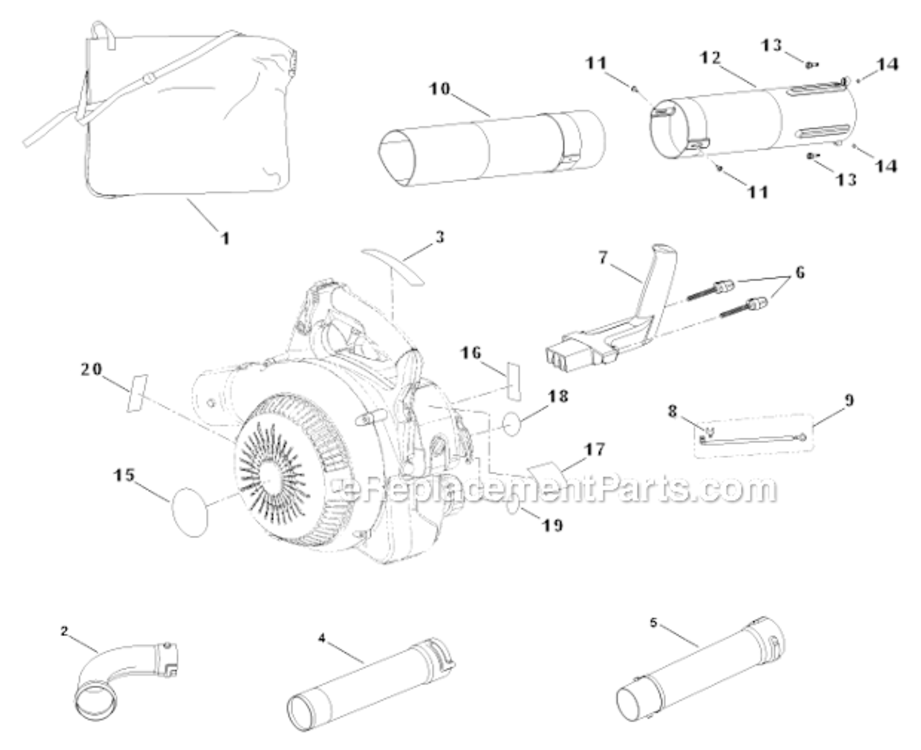 Main_Blower_Assembly Diagram and Parts List for  Toro Leaf Blower / Vacuum