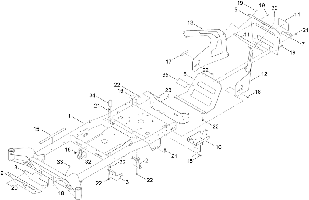 Frame Assembly Diagram and Parts List for 417000000 - 417299999 Toro Lawn Tractor