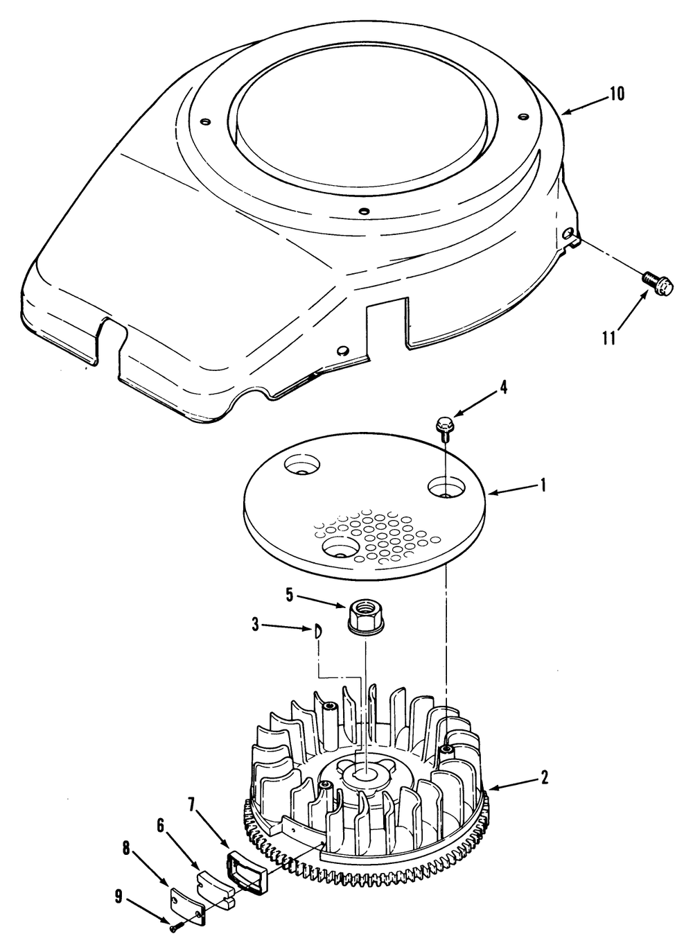Flywheel And Cover-612-Z Diagram and Parts List for  Toro Lawn Tractor