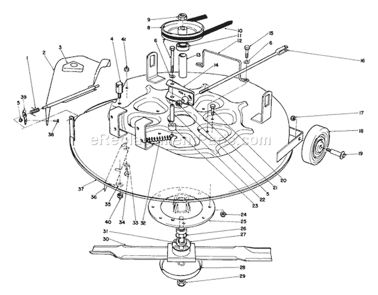 Cutting Unit Assembly Diagram and Parts List for 8000001-8999999 - 1988 Toro Lawn Tractor