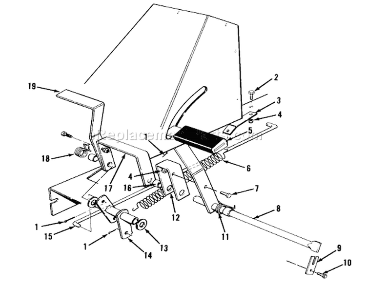 Brake & Clutch Assembly Diagram and Parts List for 0000001-0999999 - 1990 Toro Lawn Tractor