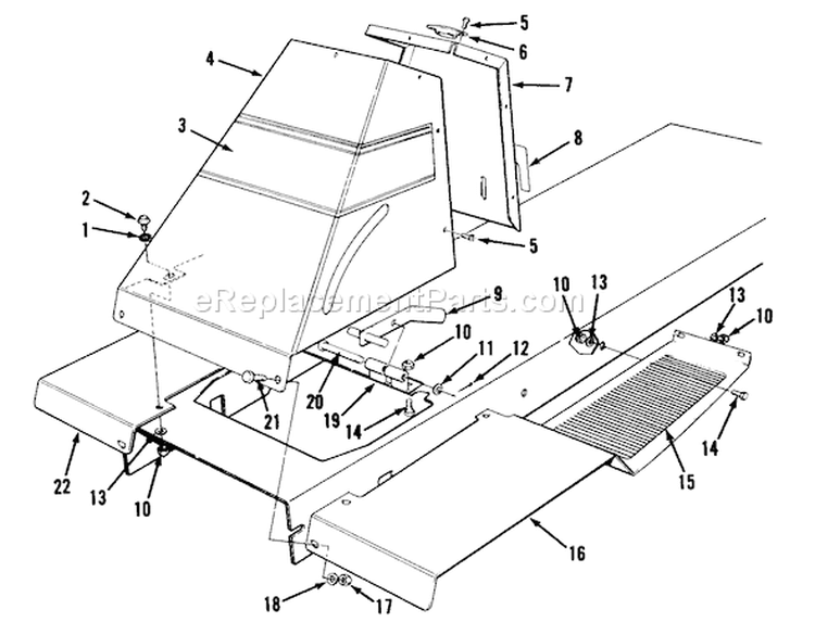Front Tower Assembly Diagram and Parts List for 0000001-0999999 - 1990 Toro Lawn Tractor