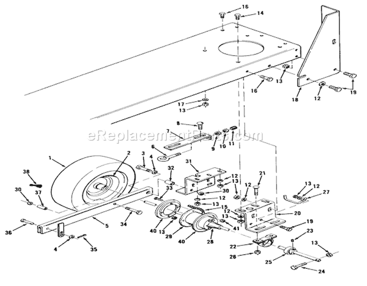 Rear Axle Assembly Diagram and Parts List for 0000001-0999999 - 1990 Toro Lawn Tractor