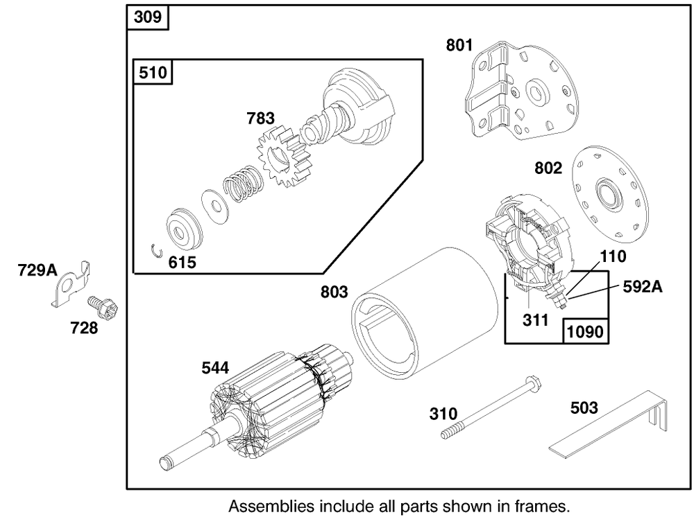 Engine Briggs & Stratton Model 28m707-1122-E1 Diagram and Parts List for 8900001 - 8999999 Toro Lawn Tractor