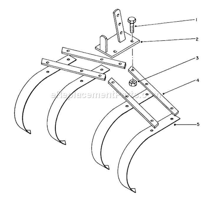 Spring Tooth Cultivator Diagram and Parts List for 3000001-3999999 - 1983 Toro Tiller