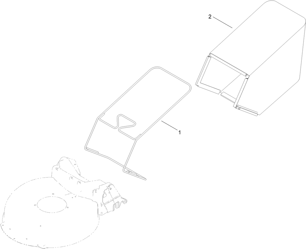 Bag Assembly Diagram and Parts List for 407009443 - 407299999 Toro Lawn Mower