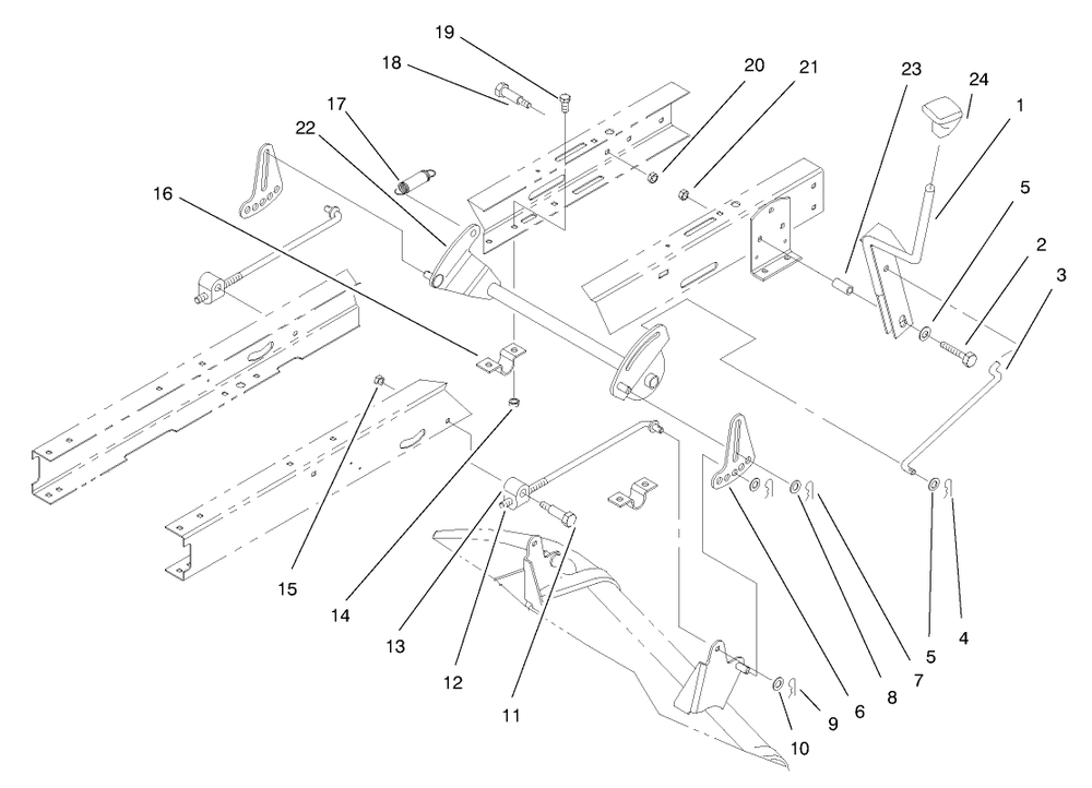 Height Of Cut Assembly Diagram and Parts List for 7900001 - 7999999 Toro Lawn Tractor
