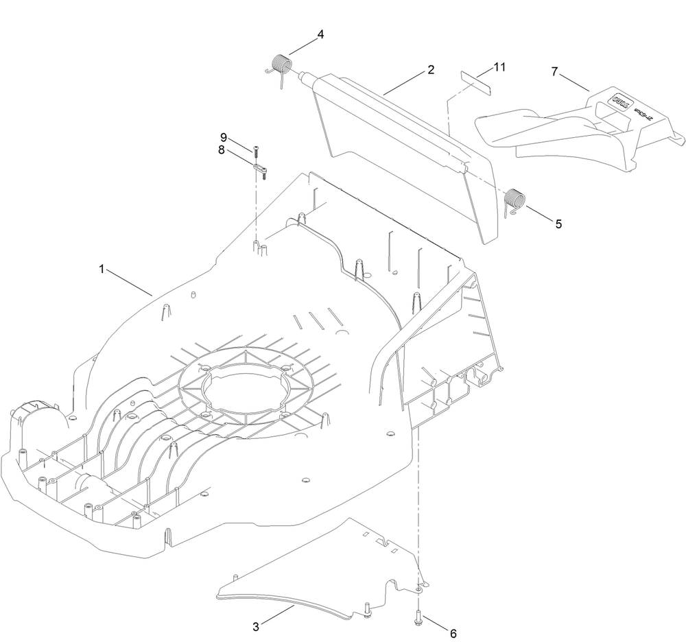 Deck Assembly Diagram and Parts List for 400000000 - 999999999 Toro Lawn Mower