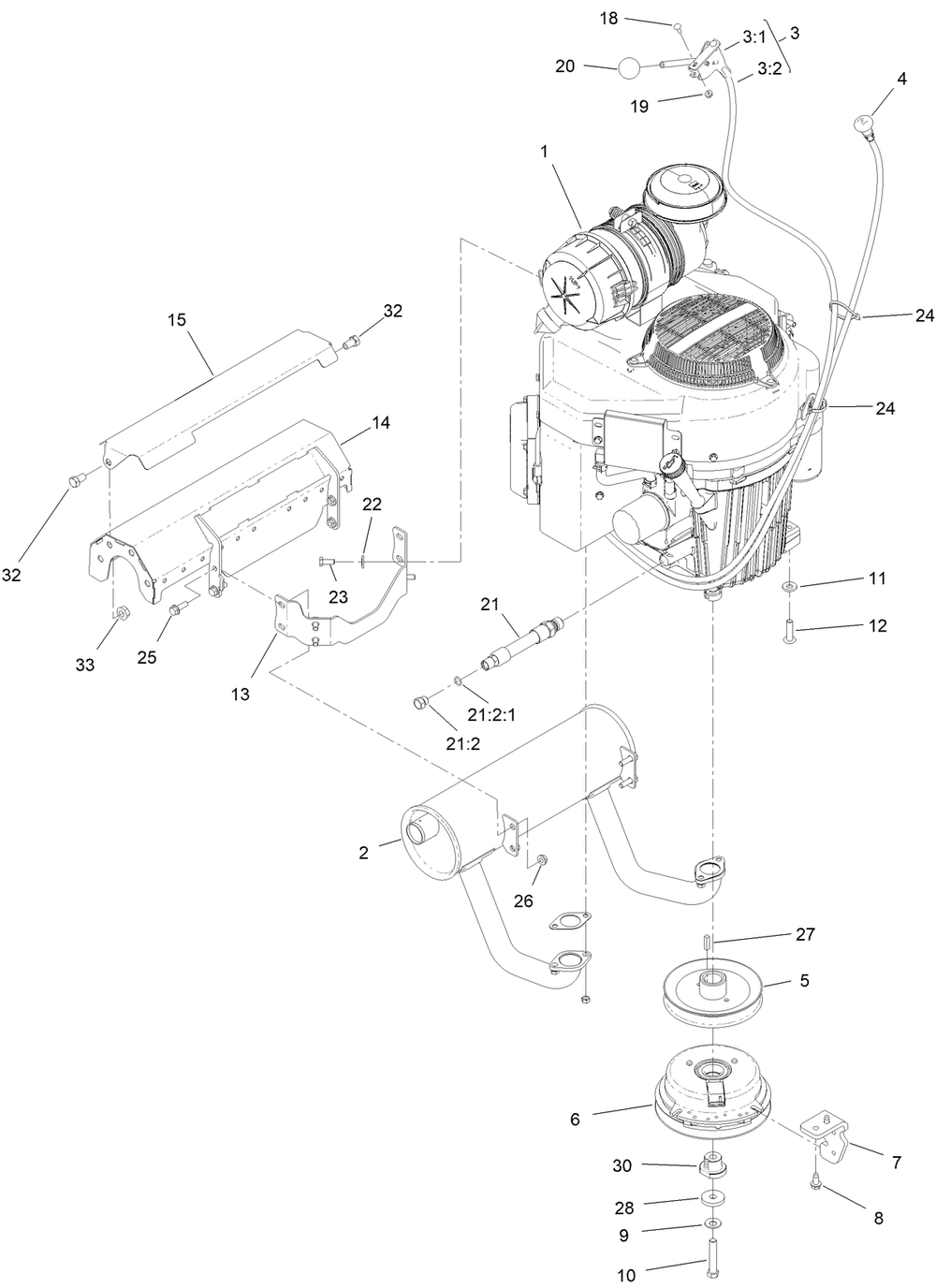 Engine Assembly Diagram and Parts List for 400000000 - 414499999 Toro Lawn Mower