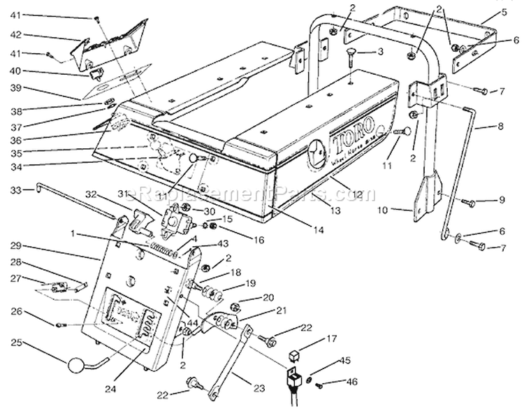 Page K Diagram and Parts List for 39000001-39999999 - 1993 Toro Lawn Tractor