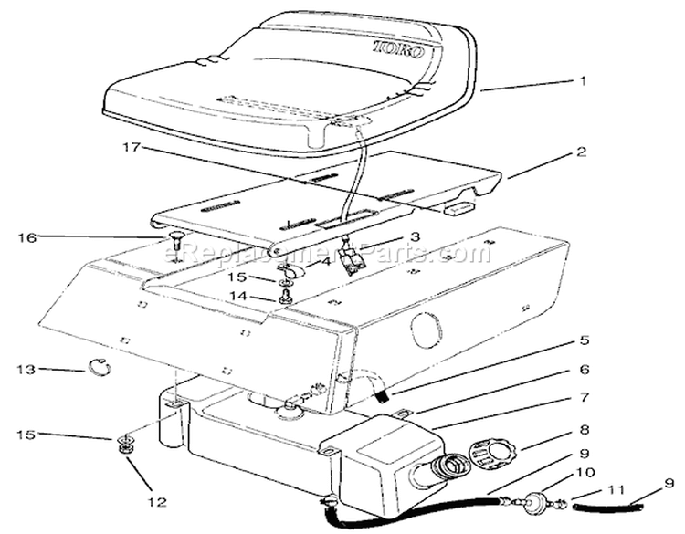 Page L Diagram and Parts List for 39000001-39999999 - 1993 Toro Lawn Tractor