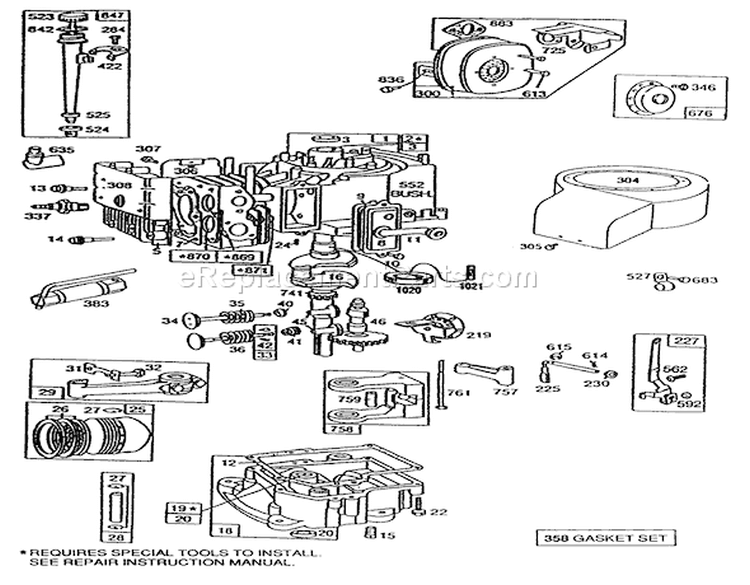 Briggs & Stratton Model No. 191707-0121-01 Diagram and Parts List for 3900001-3999999 - 1993 Toro Lawn Tractor